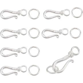 PH Pandahall 6 مجموعات 925 Clasps Sight Silver Hook Clasps S الخطاف المجوهرات المشابك حلقة المشابك الموصلات لمحفظة سوار القلادة المصنوعة يدويًا مصنوعة يدويًا مجوهرات فضية