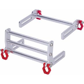 TRX4 Bumper, Adjustable 1/10 Bumper, Aluminum Front Rear Bumpers Bull Bars for 1/10 RC Crawler Axial SCX10 TRX4 LCG Chassis FJ40 Dodge Power Wagon Body (Silver)