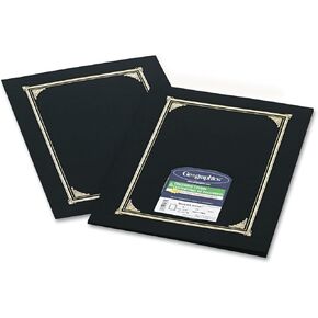 Geographics 45331 Certificate/Document Cover, 12 1/2 x 9 3/4, Black, 6/Pack