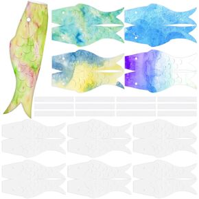 36 Pcs Japanese Carp Wind Sock Activity Kit, Fish Windsock Koinobori Fishing Paper Kites Koi Japanese Carp Streamer Fish Flags for Outdoors Home Yard Garden Hanging Decorations