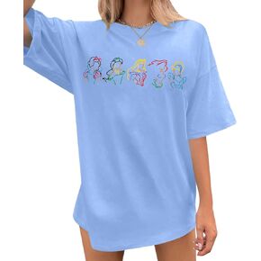 Magical Shirt for Women Embroidered Dress Graphic Oversized T Shirt Women Family Holiday Vacation Tee Tops