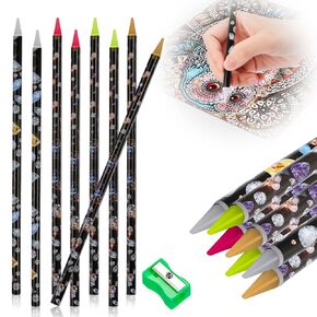 9 Pcs Diamond Painting Pencil DREMISI Rhinestone Picker Pen Set Nail Dotting Wax Pen with Pencil Sharpener Self Adhesive Point Drill Resin Pens 5D Crystal Gem Pick Up Nail Art DIY Tools Accessories