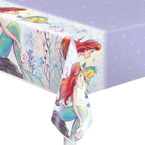 Unique Disney The Little Mermaid Rectangular Plastic Table Cover - 54" x 84", 1 Pc