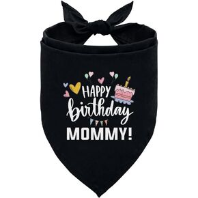 عيد ميلاد سعيد أمي الكلب باندانا ، Black Dog Bandana ، إكسسوارات وشاح للكلب الأليف ، وشاح Triangle Cog Pet ، Funny Conger Dog Bandana ، Dog Bandana للكلاب الصغيرة المتوسطة ، هدية لمحبي الكلاب (M)