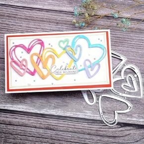 4pcs/Set Love Hearts Metal Die Cuts,Cute Love Heart Background Frame Wedding Cutting Dies Cut Stencils for DIY Photo Decorative Embossing Paper Dies for Scrapbooking Card Making