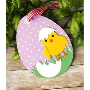 Metal Easter The Chick Broke Out of Its Shell Cutting Dies, Metal Easter Stencils Chicken Eggs Die Cuts Embossing Stencils Template Mould for Card Scrapbooking and DIY Craft Album Paper Card Decor