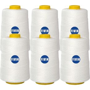 Heavy Duty Sewing Thread 6-Stranded Sewing Thread Industrial Grade 100% Polyester for Bag Sewing Machine Bag Closing Machine Closer Machine
