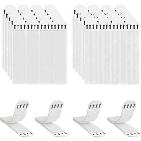 24-Pairs (48 Strips) Picture Hanging Strips Heavy Duty, Large Adhesive Poster Wall Strips, Hanging Hooks Without Nails, Damage Free Hanging Picture Hangers for Walls