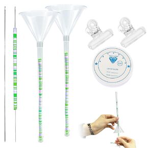 Beading Funnel Tools - Clay Beads Bracelet Making Kit- Clay Bead Beading Tools Kit for Jewelry Making Clay Beads Bracelets and Nacklaces Making with Beading Funnel, Beading Needles, Clip (2PCS)