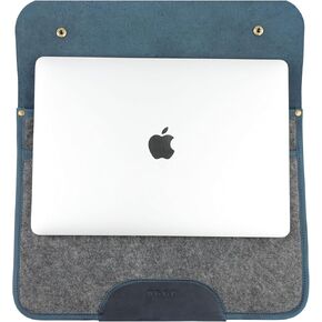 Premium Felt & Leather Laptop Sleeve - Durable 13-16 inch Case for MacBook, Tablet & Laptop - Stylish & Protective