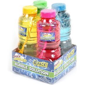 Days Days Entertainment Maxx Bubbles 16oz Bubble Solution - 4 زجاجات ، وردي ، أصفر ، أخضر ، أزرق ، صغير (101795)