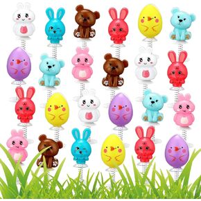 24 PCS عيد الفصح قفز ألعاب Popper للأطفال الأولاد الصغار الصغار الصغار