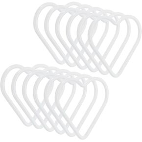 PATIKIL 2 Inch Heart Dream Catcher Rings, 12 Pcs Metal Christmas Macrame Wreath Floral Ring Hoop for Home Car DIY Craft Wedding Wall Hanging Decorations, White