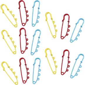 15PCS 2 Inch 3 Holes Colorful Spray Paint Pins Safety Brooches DIY Art Sewing Crafts Clothes Blankets Sweaters Shawls Large Button Pins Fixed Decorative Anti Slip Large Pins for Jackets Scarves
