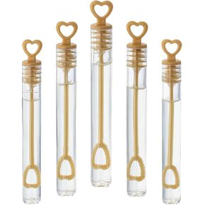 Giftexpress 200 Pack 4.2 "Gold Heart Bubble Wands - حفلات الحفلات لمستلزمات حفلات الزفاف ، عيد الحب ، الحفلات والاحتفالات - 200 جهاز كمبيوتر