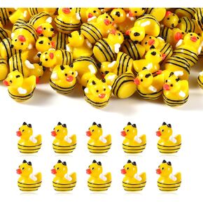 Mini Resin Ducks, Small Resin Figures Little Duck Set Tiny Miniature Ducks Mini Resin Bees Mini Resin Duck Figures for Garden Landscape Dollhouse Ornament Potted Decorations