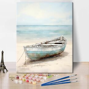 TUMOVO Paint by Number for Adults Ocean Paint by Numbers Sea Beach Paint Number Kits Boat Coastal Paint by Number DIY Adult Paint by Number Kits on Canvas Craft Kits for Adults, 40x50cm in Saudi Arabia
