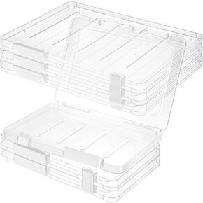 6 Pcs A4 A5 File Portable Project Case Clear A4 Paper Storage Box for A4 A5 Letter Paper Storage Containers Boxes Documents Magazines Holder for Craft Art Supplies