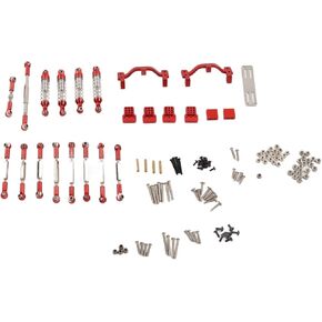 RC Car Upgrade Spare Kit Aluminum Alloy Shocks Absorber RC Car Pull Rod Kit for C24 C14 C14K C24K RC Car (red)