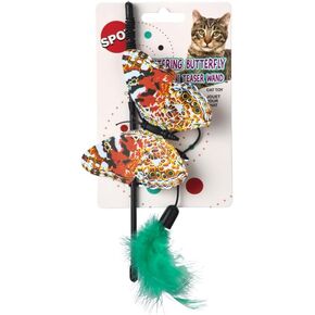 SPOT Ethical Pet Products Fluttering Butterfly Mini Teaser Wand for Cat, 8"