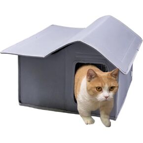 Cat House for Outdoor Cats Pet House Cat Bed Cave Waterproof Cat House with Insulated Liner for Outdoor Cats Kitties Pets Up to 22lbs
