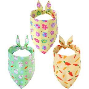 3pcs عيد الفصح الكلب bandanas عكس الكلب وشاح مثلث أرنب عيد الفصح بيض الجزر باندانا وشاح للحيوانات الأليفة كبيرة جرو للقطط العطلة