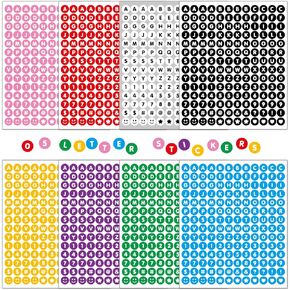 Letter Stickers Small 8 Sheets 1344 PCS Alphabet Sticker 0.5in Vinyl Self-Adhesive Number Alphabet Stickers, for Water Bottles Cup, DIY Crafts Art Making, Notebook,Scrapbooking Bulletin Board Decor
