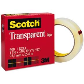 3M, Scotch 600 Transparent Tape, 1 inch X 2592 inches, 600