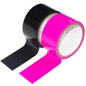 Bambina Non-Stick Static Tape, 2 Rolls of 50Ft x 2Inches, Black and Pink, No Glue, Waterproof, Office Products