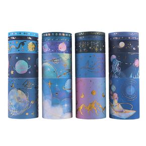 20 Rolls Gold Foil Galaxy Washi Tape Set, Celestial Star Patterns Skinny Masking Tape, Decorative Tape for Arts, DIY Crafts, Journals, Planners, Scrapbook, Wrapping