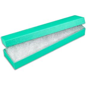 TheDisplayGuys - 25-Pack #11 Cotton Filled Cardboard Paper Jewelry Boxes Gift Case - Teal Green (2.1" x 1.8" x 0.8") - for Shipping or Storage