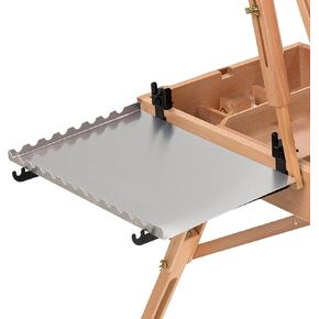 Meeden French French Easel Side Tray ، رف صينية ألومنيوم سبيكة للطلاء Easel ، 13.8'l x 9'd فنانين محمولين قابلون لإعادة الاستخدام القابل لإعادة الاستخدام