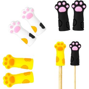 6 Pcs Cat Paw Knitting Needl Stoppers, Knitting Needle Point Protectors, Needle Tip Covers Knitting Accessories, Needle Tip Stoppers for Knitting Craft for (8mm-12.75mm) Needles