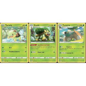 Torterra 008/172 Brilliant Stars - Rare - Evolution Pokemon 3 Card Lot - Grotle Turtwig