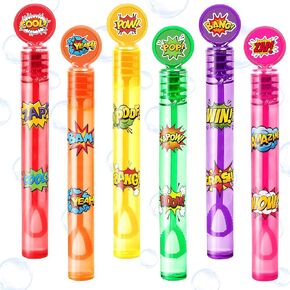 24pcs Hero DIY Bubble Wands مع 96pcs ملصقات - حفلة أسير الأسرى لصالح حقائب Goodie ، وأشجار Pinata ، ومستلزمات أعياد الميلاد بالفقاعة المصغرة ، وهدايا الألعاب ، وجوائز الفصل للأطفال الصغار ، والأولاد والبنات