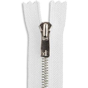 Nickel Excella Pant/Skirt/Dress Zipper 36" White Zip for Sewing Craft