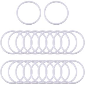 GSHLLO 20 Pcs Dream Catcher Rings White Plastic Circle Hoops Macrame Wreath Floral Hoop Rings Wedding Wall Craft Hanging Rings Table Centerpiece Round Hoop 5cm