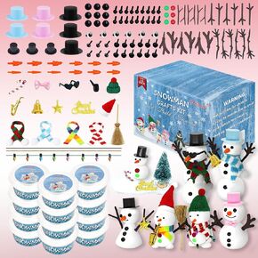 PasTard 12Pack Build A Snowman Kit,Christmas Family Activities for Kids and Adults, Christmas Crafts DIY Kit,Snow Man Craft Kits for Girls, Boys,Christmas Stocking Stuffers,Christmas Crafts Xmas Gift
