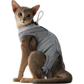 La La Pet®Adjustable Cat Surgery Recovery Suit Female Protective Kitten Surgical Recovery Suit Male Anti Licking Cat Neuter Body Recovery Shirt Breathable Cat Onesie for Cats After Surgery Large