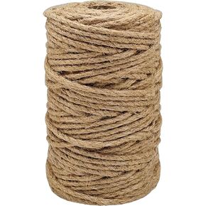 5mm Jute Twine String, 100Feet Twisted Thick Twine Rope for Crafts, Gardening, Home Decorating, Cat Scratching Post, Packing, Christmas, Wedding Decor, Bundling and Macrame Projects.
