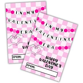 In My Valentine Era Valentine’s Day Class Cards | 30 pack 4x6" inches for Kid’s School Pop Country Singer Eras Inspired Friendship Bracelet Galentine’s Day Card Unique Girls