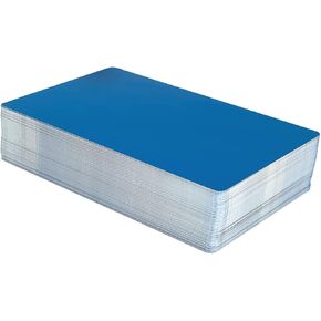 skycabin 100PCS Blue Laser Engraved Metal Business Cards Blank Business Card Metallic Name Card Birthday Cards Laser Engraving Christmas Cards Thank You Cards for Customer DIY Gift Cards,VIP Cards