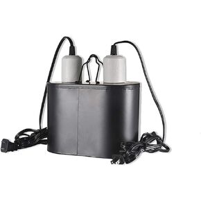 Dual Reptile Light Fixture Terrarium Heat Lamps Deep Lamp Dome Reptiles Lighting Heating Lamp Combo Holder for Iguana,Tortoise,Hamster,Snake,Habitat Independent Control without Bulbs 150w black