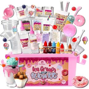 Ice Cream Slime Kit for Girls, Amazing Ice Cream Slime Making Kit to Make Butter Slime, Cloud Slime & Foam Slimes, Fun Gift Idea，10 Year Old Girl Birthday Gifts & Toys for Girls 8-10