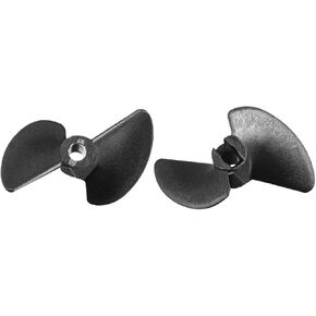 uxcell RC Boat CW CCW Propeller 3.17mm Shaft 2 Vanes 30mm 1.6 P/D Fan Shape Pastic Black Rotating Propeller Props for RC Boat, 2pairs