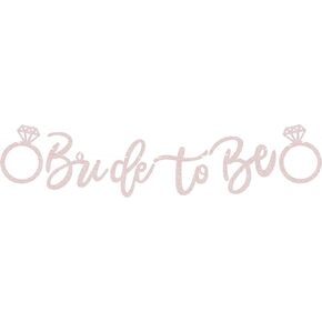 Pre-Strung Bride to Be Banner - Rose Gold Glitter Bridal Shower Decorations Supplies - Bride to Be Sign Bridal Shower Banner for Bachelorette Party, Engagement or Wedding, Photo Booth Prop