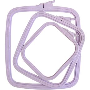 Nurge Lilac 3 Pcs Set Plastic Square Embroidery Hoop, Cross Stitch Hoops, Punch Needle Hoop (3 Pcs)