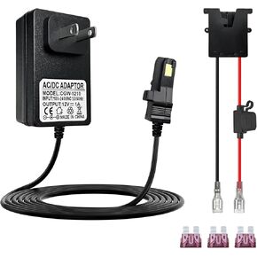 Power Wheels 12v Battery Adapter Charger for Fisher-Price 12V Ride-On Toys, 6.6FT Power Cord with LED Indicator, Compatible with Gray & Orange Top Batteries, Include Battery Wire Harness Connector