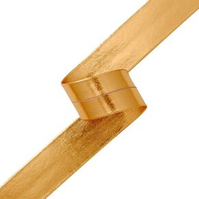 4-Yards 15mm (5/8") Fold Over polyurethan Faux Leather Trim, TR-12190 (Gold)