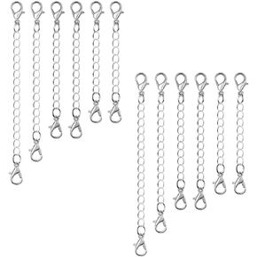 10pcs Adabele 304 Grade Surgical Stainless Steel 5 Inch Jewelry Making Chain Extender Double Lobster Clasps Extension Tarnish Resistant for Necklace Anklet Bracelet SJF81-5